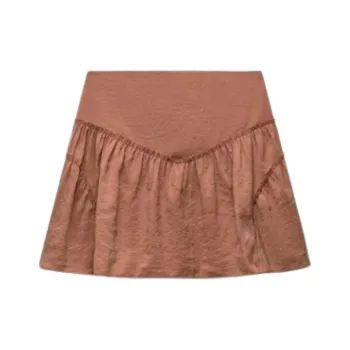 ZARA Casual Shorts Skirt Style Women's Red Brown