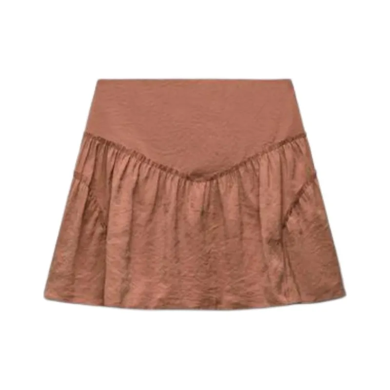 ZARA Casual Shorts Skirt Style Women's Red Brown-0