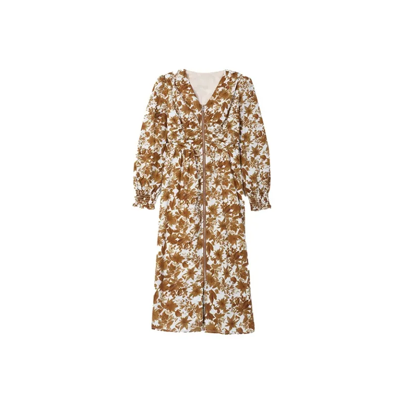 SETIROM Long Sleeved Dress Women's Yellow-0