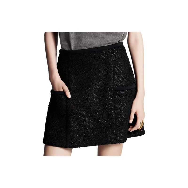 LOUIS VUITTON Tweed Pocket Skirt-4