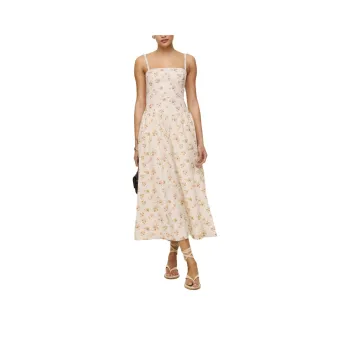 REFORMATION Katarin Linen Dress Slip Dress Women's Floral Color