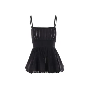 Alaia Crinoline Ribbed Knit Sleeveless Top