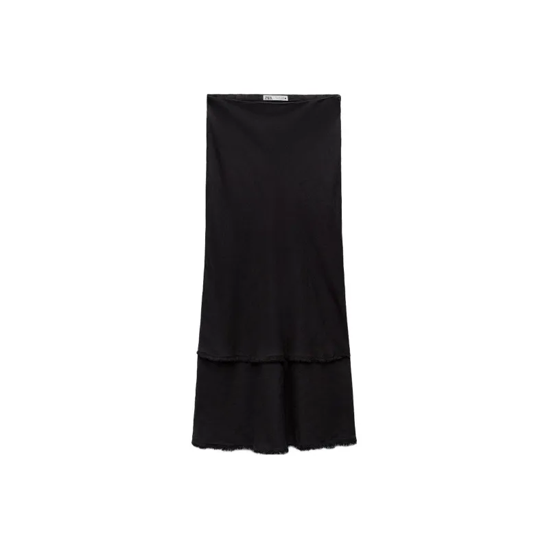 ZARA Casual Long Skirts Women's Dark Gray-0