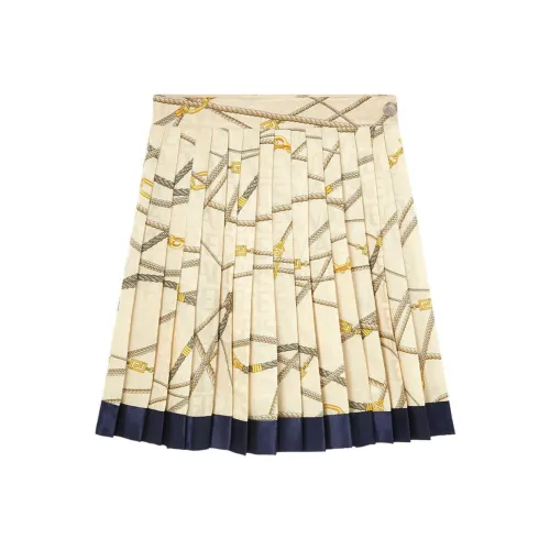 VERSACE High-Waist Logo-Printed Pleated Skirt