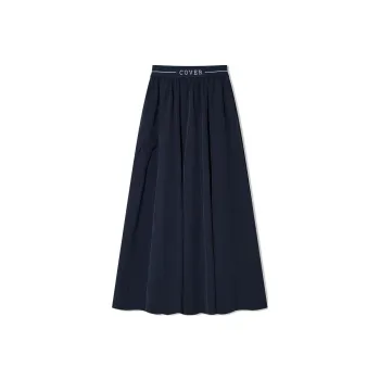 COVERINS Casual Long Skirts Women's Navy Blue