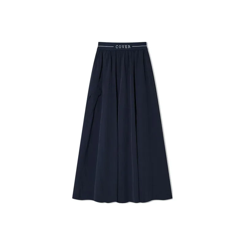 COVERINS Casual Long Skirts Women's Navy Blue-0