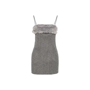 MSGM Faux-fur Trim Mini Dress