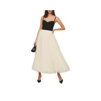 REFORMATION Esmarie Dress Slip Dresses Women's Black With Ivory