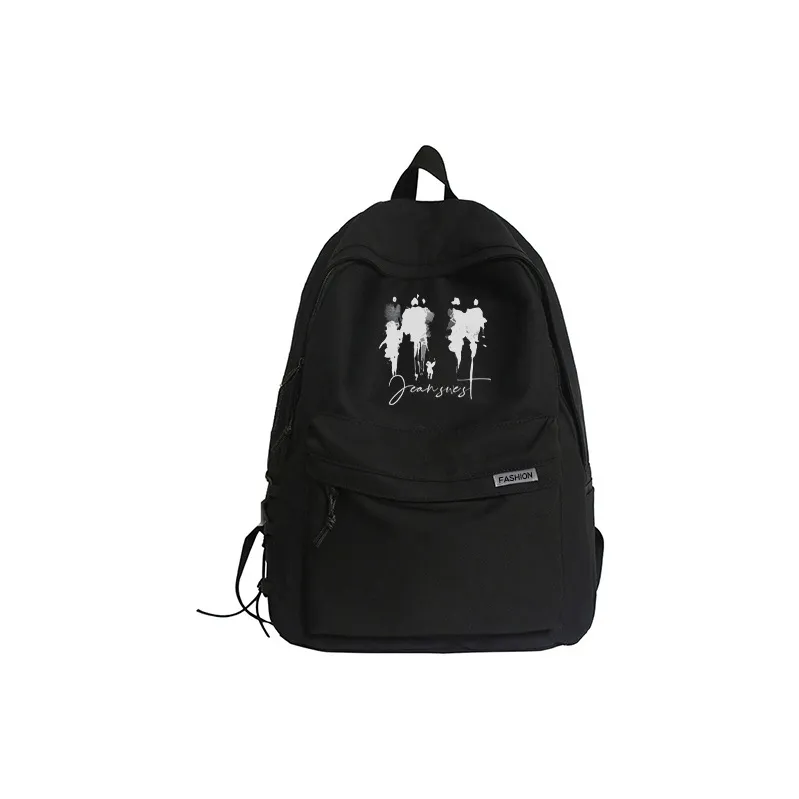 JEANSWEST Nylon Backpack Unisex White/Black-0
