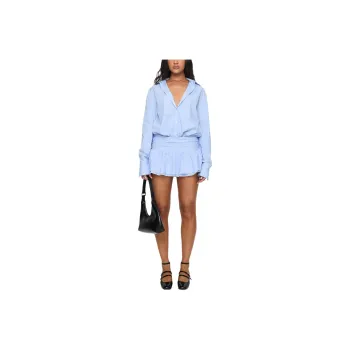 PRINCESS POLLY Girls Mini Dress Long Sleeved Dresses Women's Blue/Blue