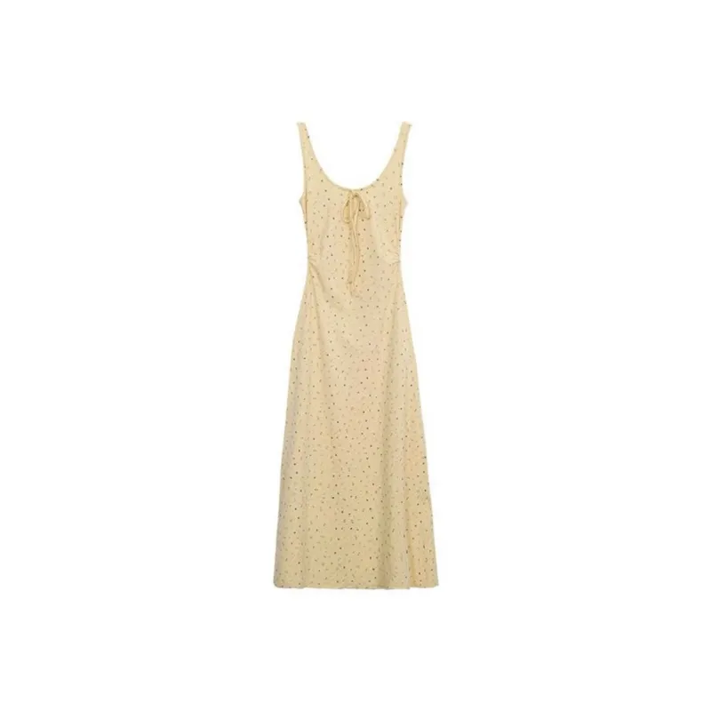 QYPRF Slip Dress Women's Yellow-0