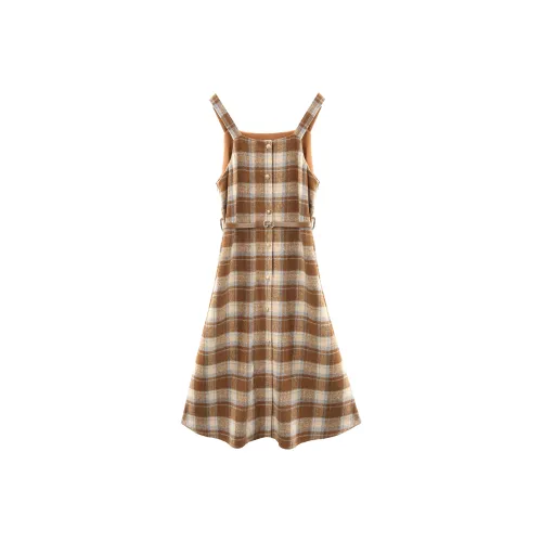 A Paradise For Awakening Slip Dresses Women's Light Coffee