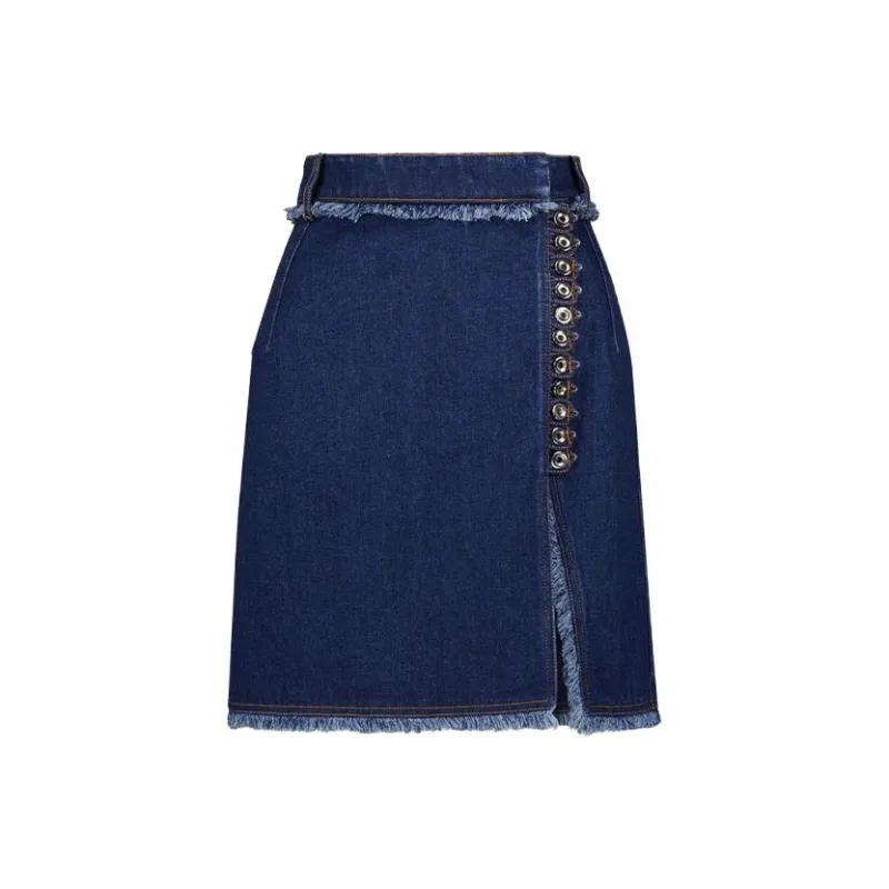 Paco Rabanne Denim Short Skirts Women's Blue-0