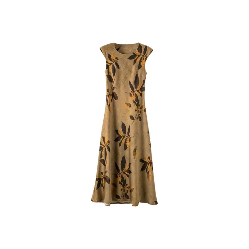 Late White Sleeveless Dress Women's Multicolor-0