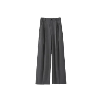Fstudio Korean Style Petite Draping Commute Premium Versatile Suit Trouser Women's Gray