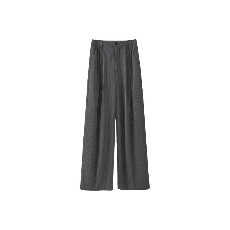 Fstudio Korean Style Petite Draping Commute Premium Versatile Suit Trouser Women's Gray-0