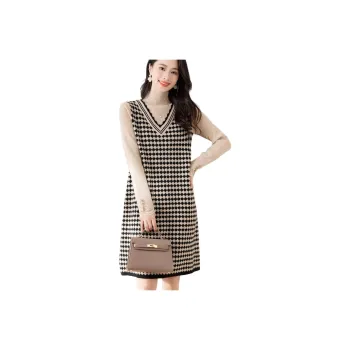 X MOOM Long Sleeved Dress Women's Greige