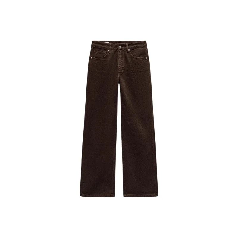 ZARA Trf Jeans Women's Leopard Print-0