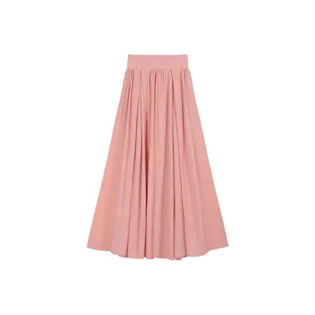 PZGE Casual Long Skirts Women's Orange Pink