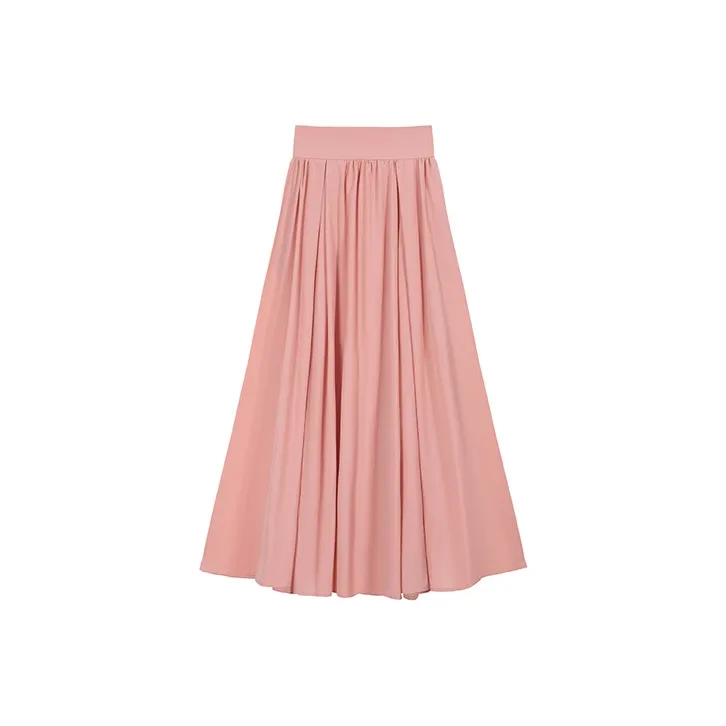 PZGE Casual Long Skirts Women's Orange Pink-0