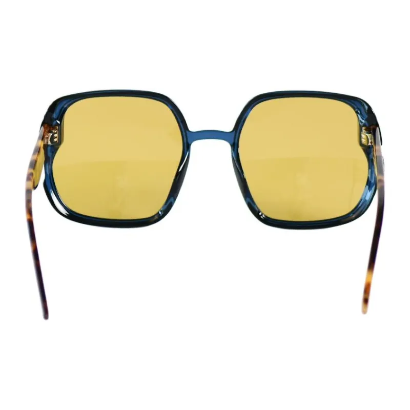 DIOR Plate Frame Square Sunglasses Unisex Blue-4