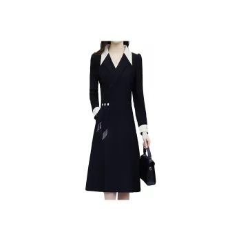 Mapping Long Sleeved Dresses Women's Black