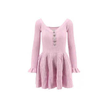 Self portrait Ribbed Knit Mini Dress