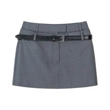 FORNI Casual Short Skirts Women's Car Horn Gray