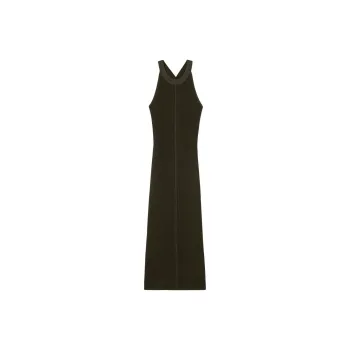 St. John Knitted Mesh Midi Dress