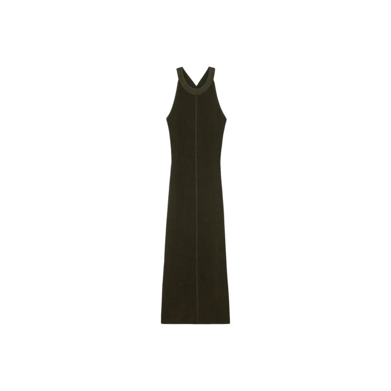 St. John Knitted Mesh Midi Dress-0