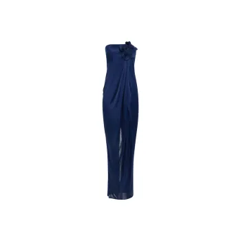 Elisabetta Franchi Flower Embroidered Red Carpet Dress