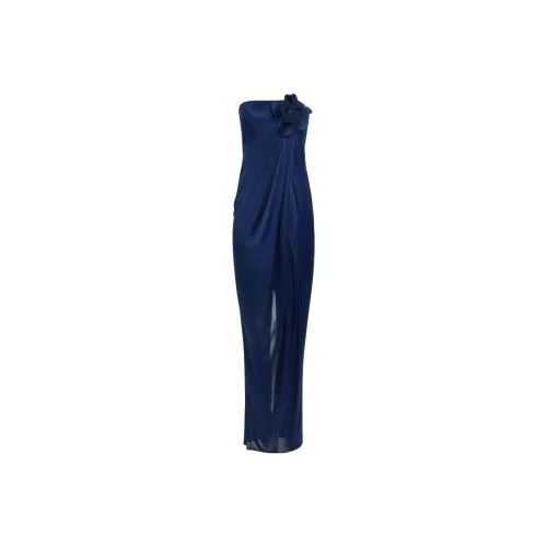 Elisabetta Franchi Flower Embroidered Red Carpet Dress
