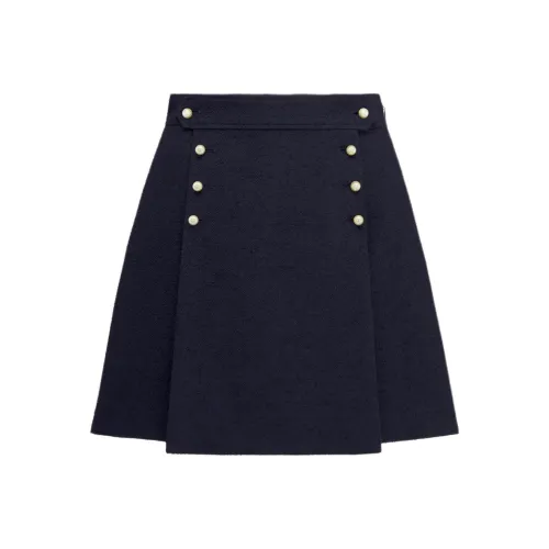 DIOR Miniskirt With Removable Sailor Panel Casual Short Skirts Women's Marine Blue