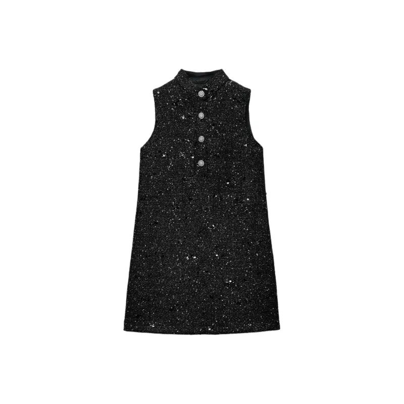 ZARA Sleeveless Dress Women's Black-0