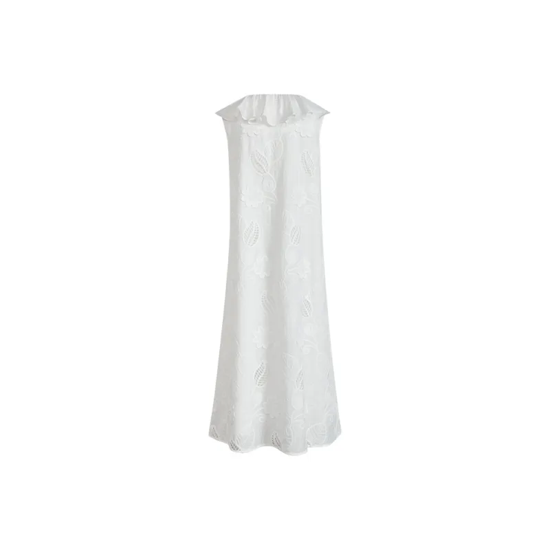 KUOSE Sleeveless Dresses Women's White-1