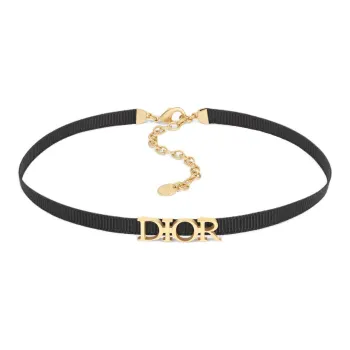 DIOR Satin Necklaces Unisex Black