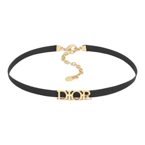 DIOR Satin Necklaces Unisex Black