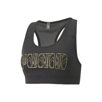 PUMA Cloudspun Rockaway Mid Impact 4Keeps Graphic Sport Bra Sports Underwear Women's Black