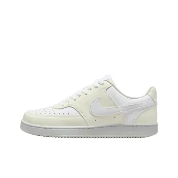 Nike Court Vision Anti Slip Wear Resistant Low Top Skateboard Shoes Women's Yellow White