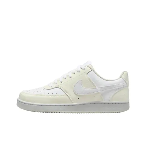 nike roshe Court Vision Anti Slip Wear Resistant Low Top Skateboard Shoes Women's Yellow White