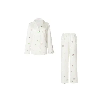 SILKY MIRACLE Pajama Set Women's Light Green Polka Dot