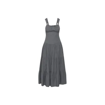 ARITZIA Sunday Best Strudel Poplin Maxi Dress Slip Dresses Women's Vintage Navy/Classic Marine Blue