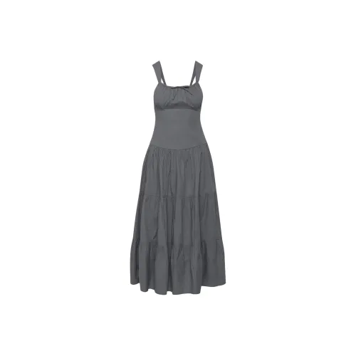ARITZIA Sunday Best Strudel Poplin Maxi Dress Slip Dresses Women's Vintage Navy/Classic Marine Blue