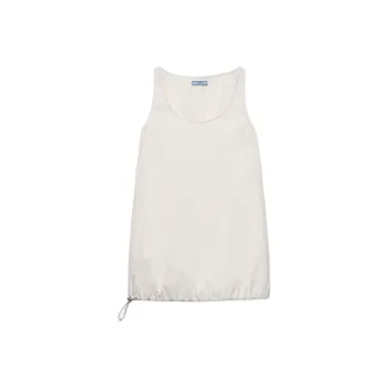 PRADA SS25 Spring Summer Women's Apparel Collection Sleeveless Dress Women's White