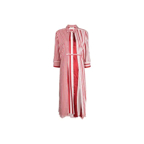 Ports 1961 Double-layer Striped Maxi Shirtdress