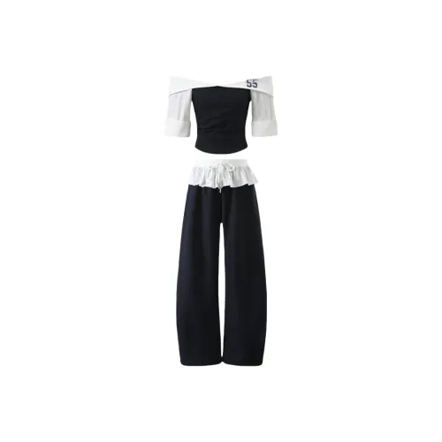 YGPRW Casual Suit Women's Navy Blue