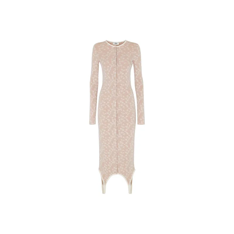 FENDI SS25 Long Sleeved Dress Women's Brown-0