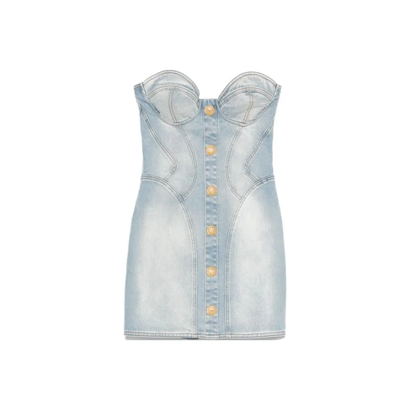 BALMAIN Denim Mini Dress-0