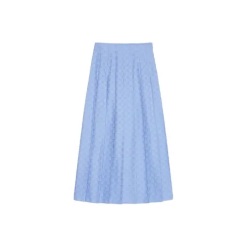 GUCCI SS24 Casual Long Skirt Women's Blue