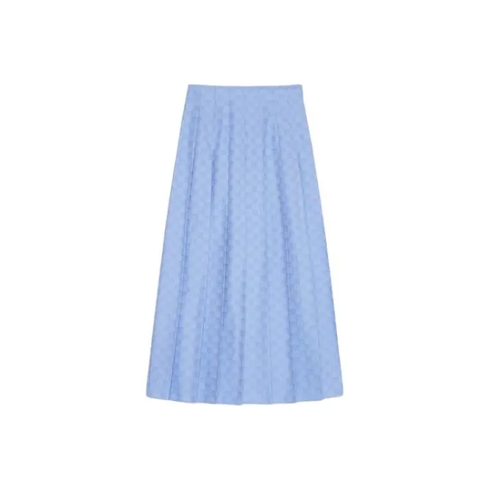GUCCI SS24 Casual Long Skirt Women's Blue-0